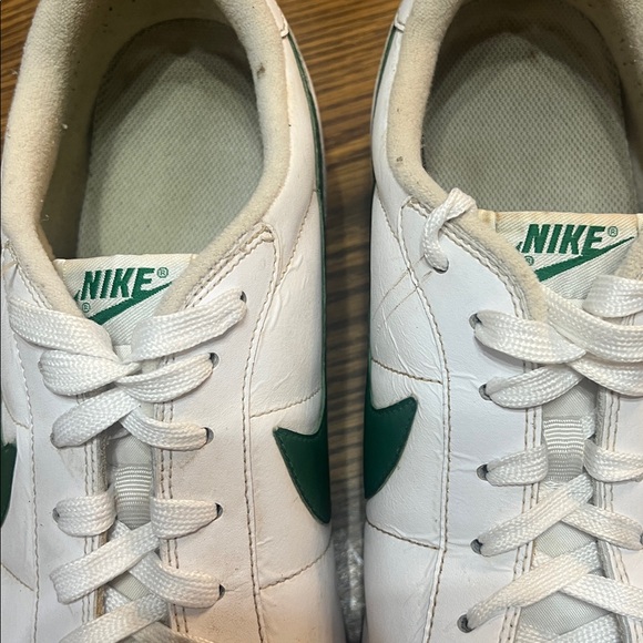 Nike Cortez Men's White Sneakers with Green Accents size 14 - Picture 3 of 10